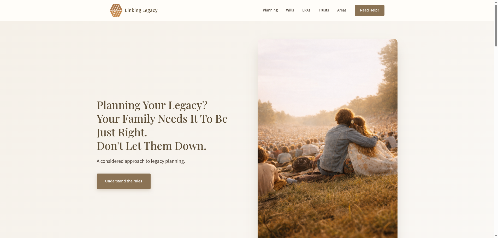 Linking Legacy — an estate planner website built by Project Will
